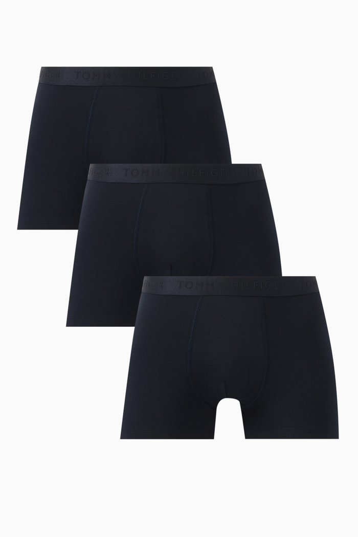 

Logo Boxers in Cotton, Set of 3, Blue