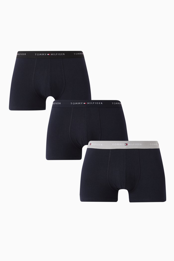 Logo Trunk in Cotton, Set of 3, Blue
