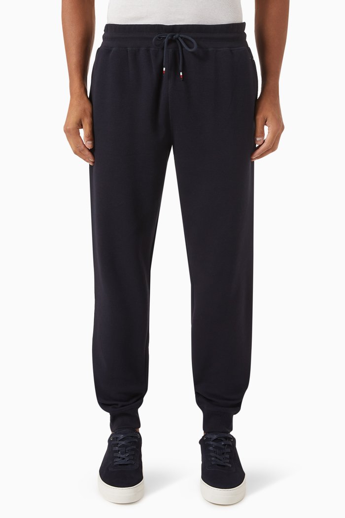 

1985 Textured Lounge Joggers in Cotton Blend Pique, Blue