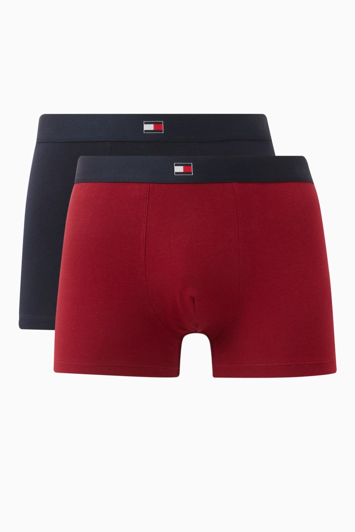 

Logo Trunks in Stretch Organic Cotton Blend, Set of 2, Multicolour
