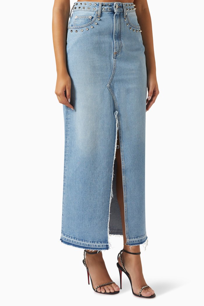 

Maxi Jeans Skirt in Denim, Blue