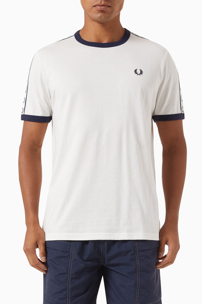 

Taped Ringer T-shirt in Cotton Jersey, White