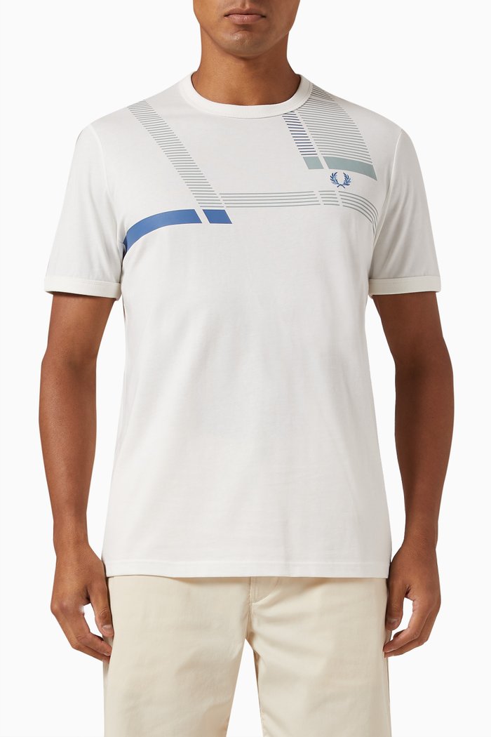 

Glitch Print T-shirt in Cotton Jersey, White