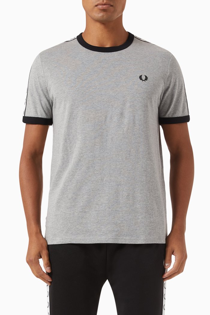 

Taped Ringer T-shirt in Cotton Jersey, Grey