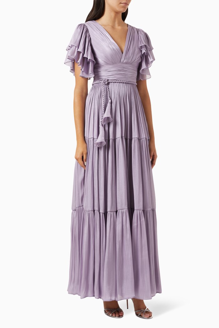 

Tiered Ruffle Maxi Dress, Purple