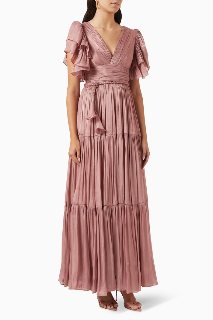 

Tiered Ruffle Maxi Dress, Pink