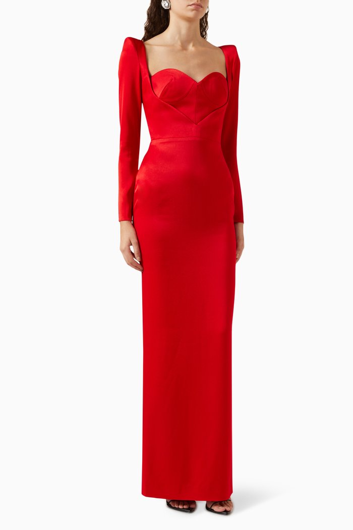 

Aspen Dress in Satin-crepe, Red