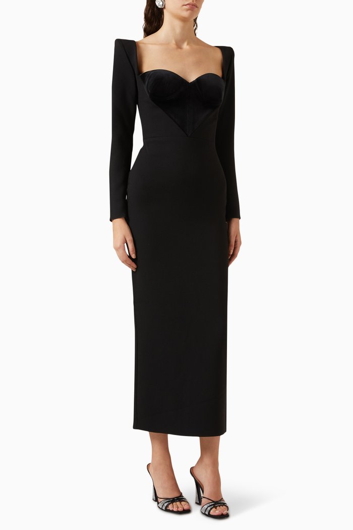 Lyndon Dress in Stretch-crepe, Black