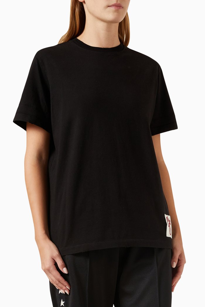 

Distressed T-shirt in Jersey, Black