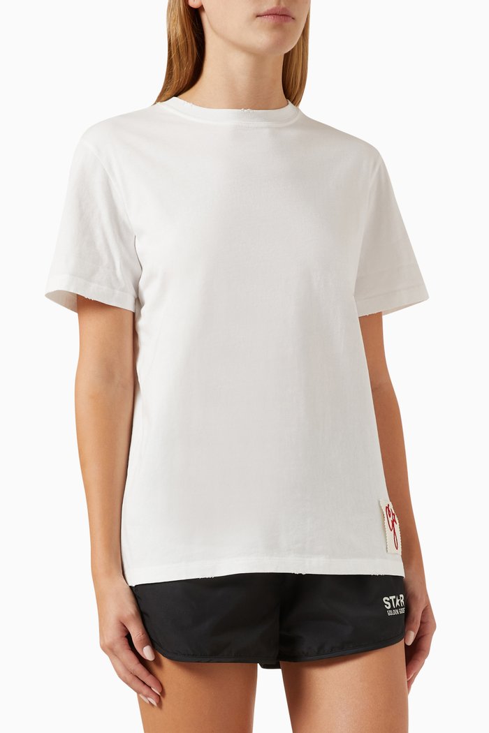 

Distressed T-shirt in Jersey, White