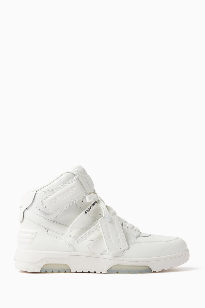 

Out Of Office Mid-Top Sneakers in Leather, White