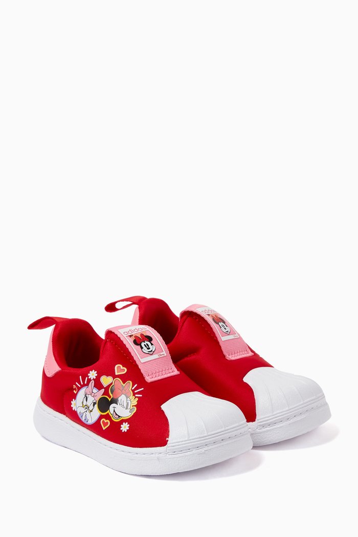 

x Disney Minnie Mouse & Daisy Duck Infant Superstar 360 Sneakers in Mesh, Red