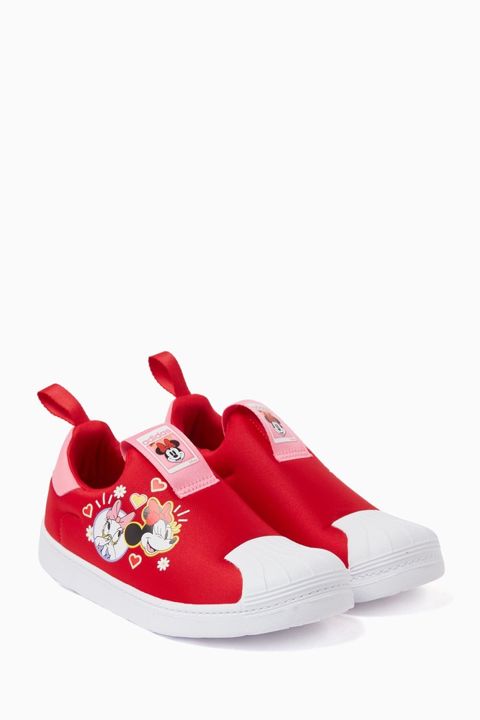 

x Disney Minnie Mouse & Daisy Duck Child Superstar 360 Sneakers in Mesh, Red