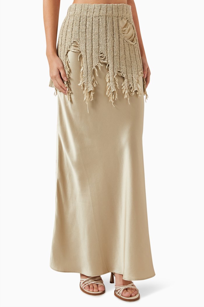 

Relica Duo Maxi Skirt in Silk, Green
