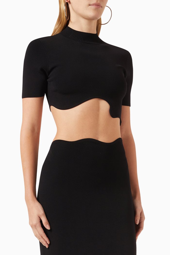 Maparadita Crop Top in Stretch Compact-knit, Black
