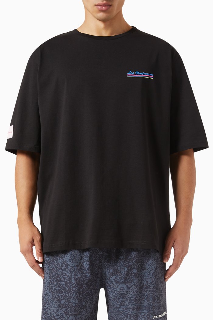 004 Oversized T-shirt in Cotton-jersey, Black