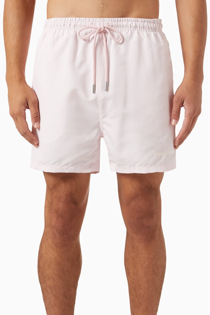 

004 Logo-embroidered Swim Shorts, Pink