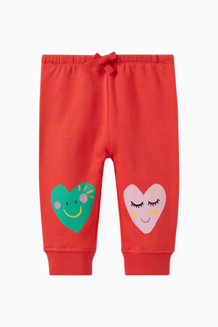 

Graphic Heart Joggers in Organic Cotton, Red