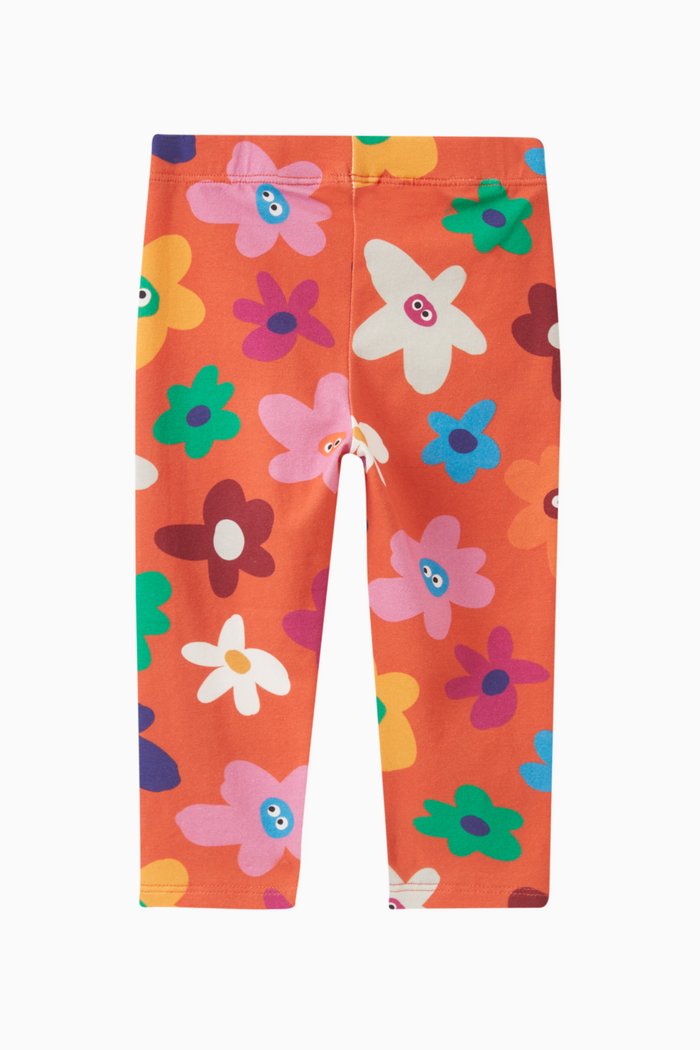 Floral Print Leggings, Red