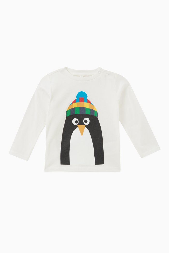 

Penguin Print T-shirt in Cotton, Neutral