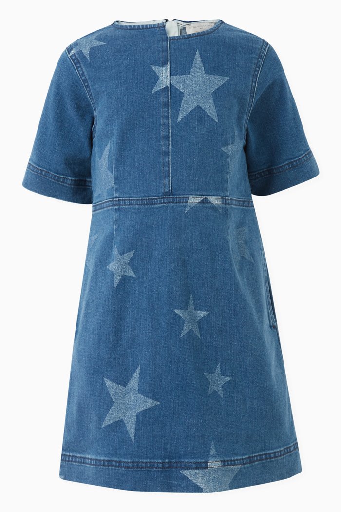 

Star Print Dress in Denim, Blue