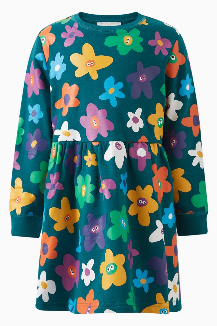 

Floral Dress in Jersey, Blue