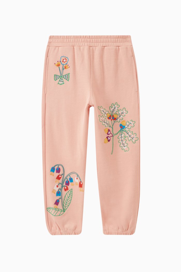 Floral Print Track Pants, Pink