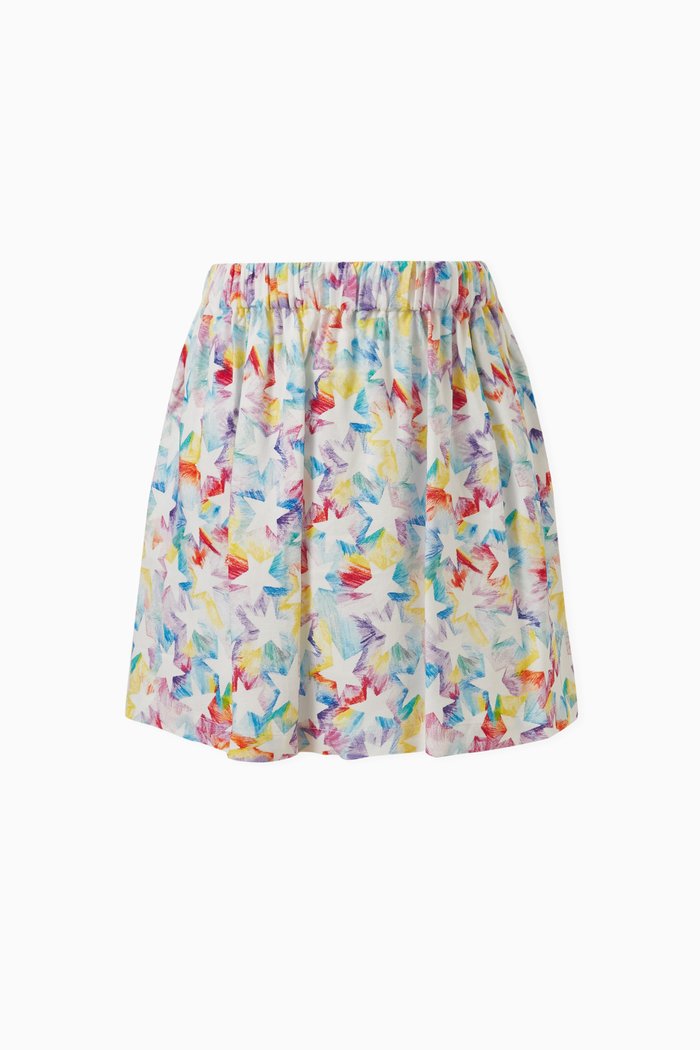 

Star Print Skater Skirt in Polyester, Multicolour