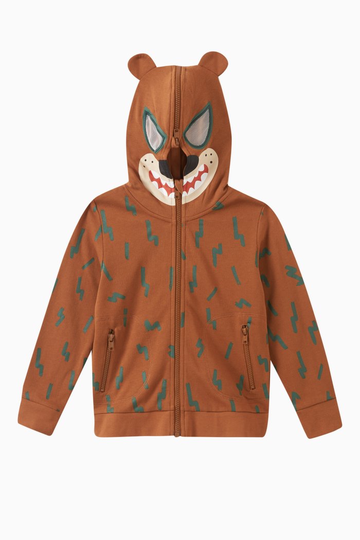 

Grizzly Bear Zip-up Hoodie, Brown