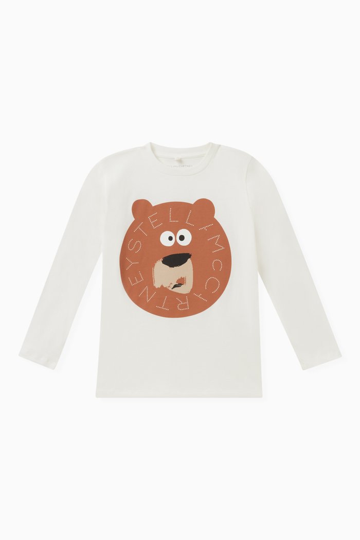 

Bear Print T-shirt in Organic Cotton, Neutral