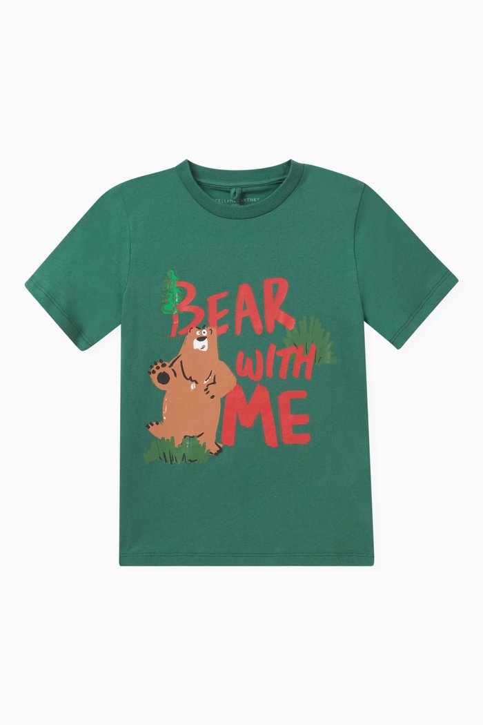 

Graphic Print T-shirt in Cotton, Green