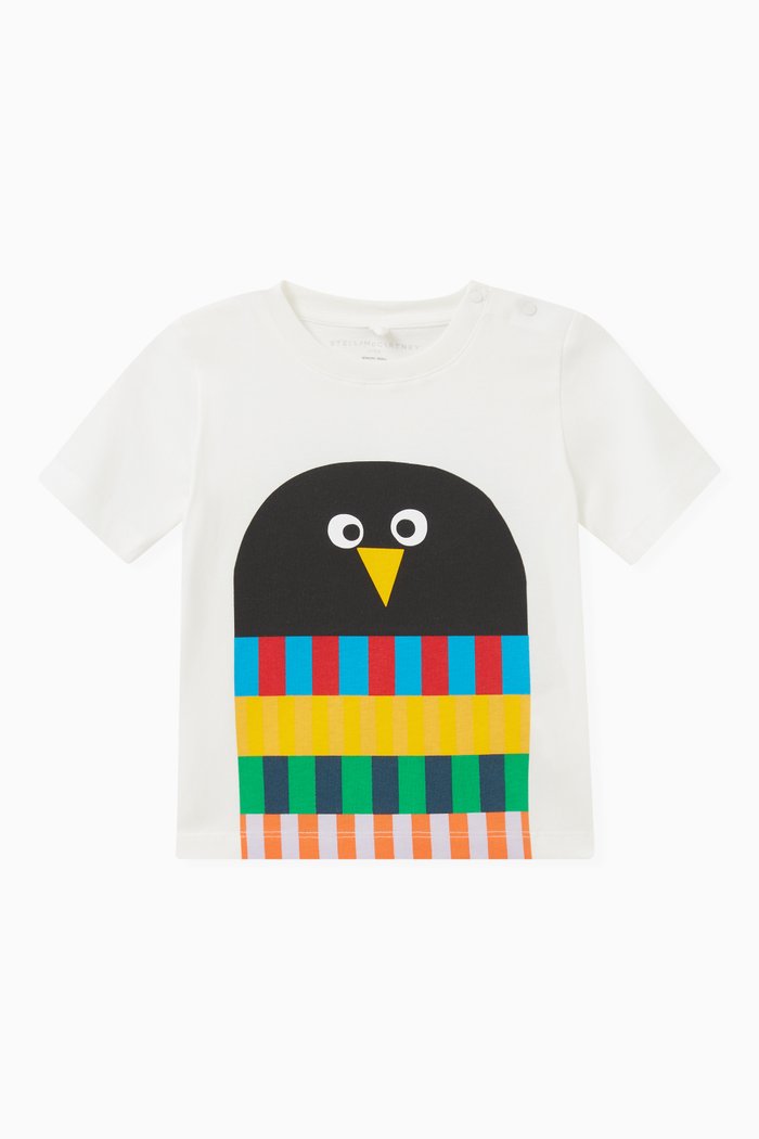 

Penguin Print T-shirt in Organic Cotton, White