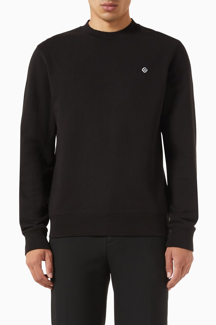 

Square Cross Sweatshirt in Cotton, Black