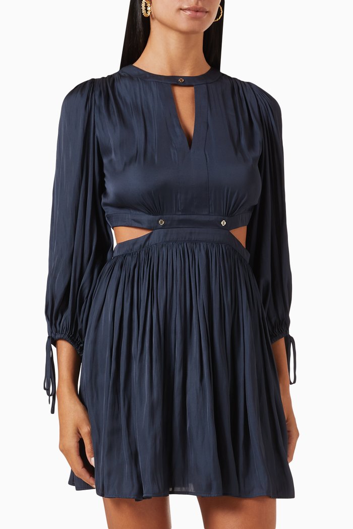 

Risor Cut-out Mini Dress in Satin, Blue