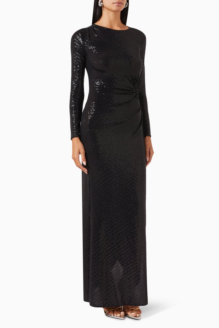 

Rilexisa Sequined Maxi Dress in Nylon, Black