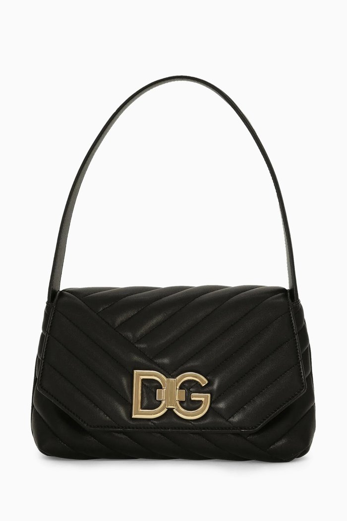 

Logo Shoulder Bag in Quilted Nappa, Black