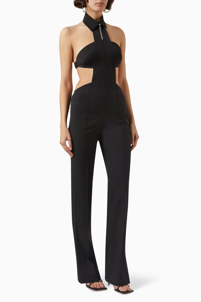 

Geometry Cut-out Jumpsuit, Black