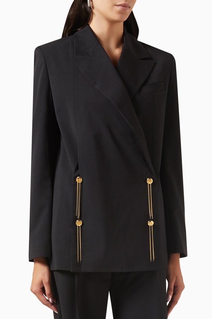 

Chain-button Blazer, Black