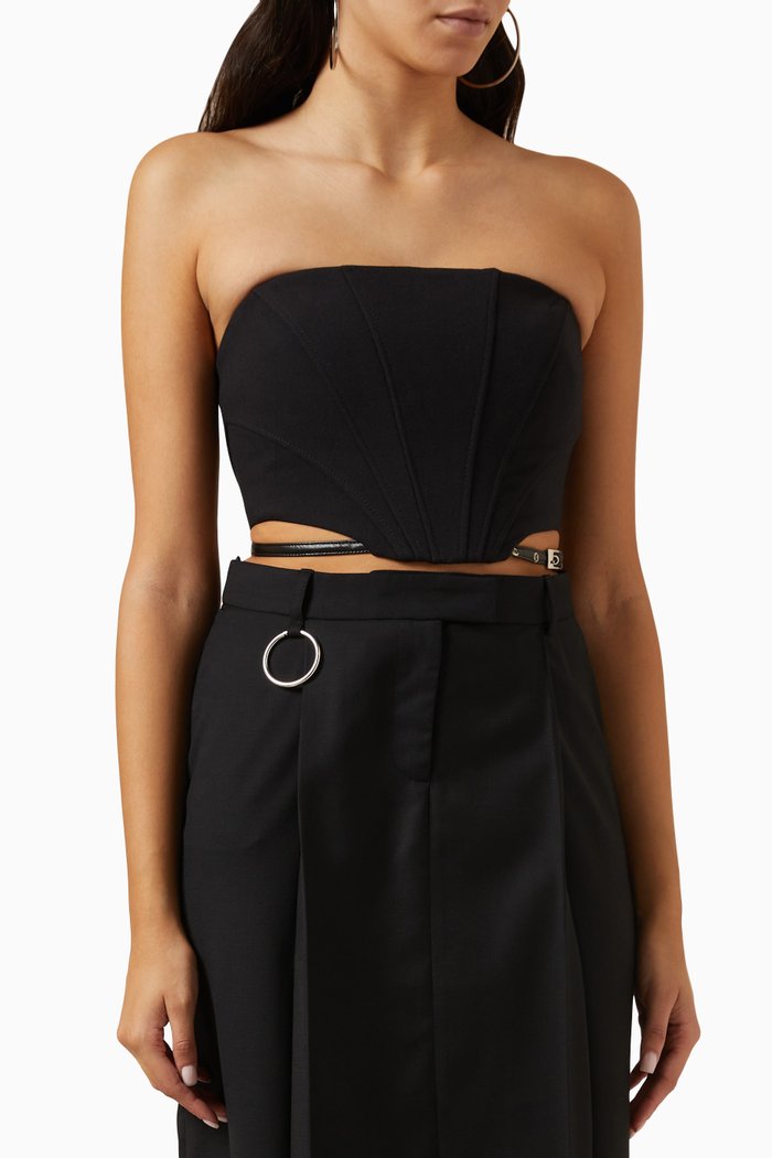 

Mini Corset Top in Wool, Black