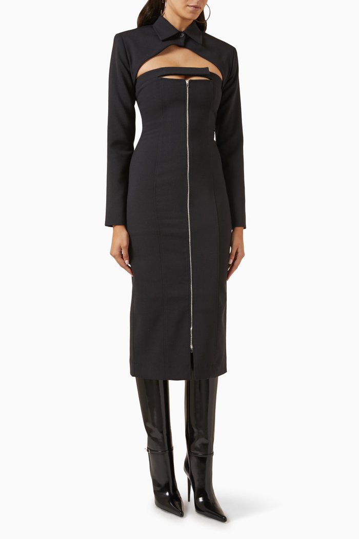

2-in-1 Zip Dress, Black