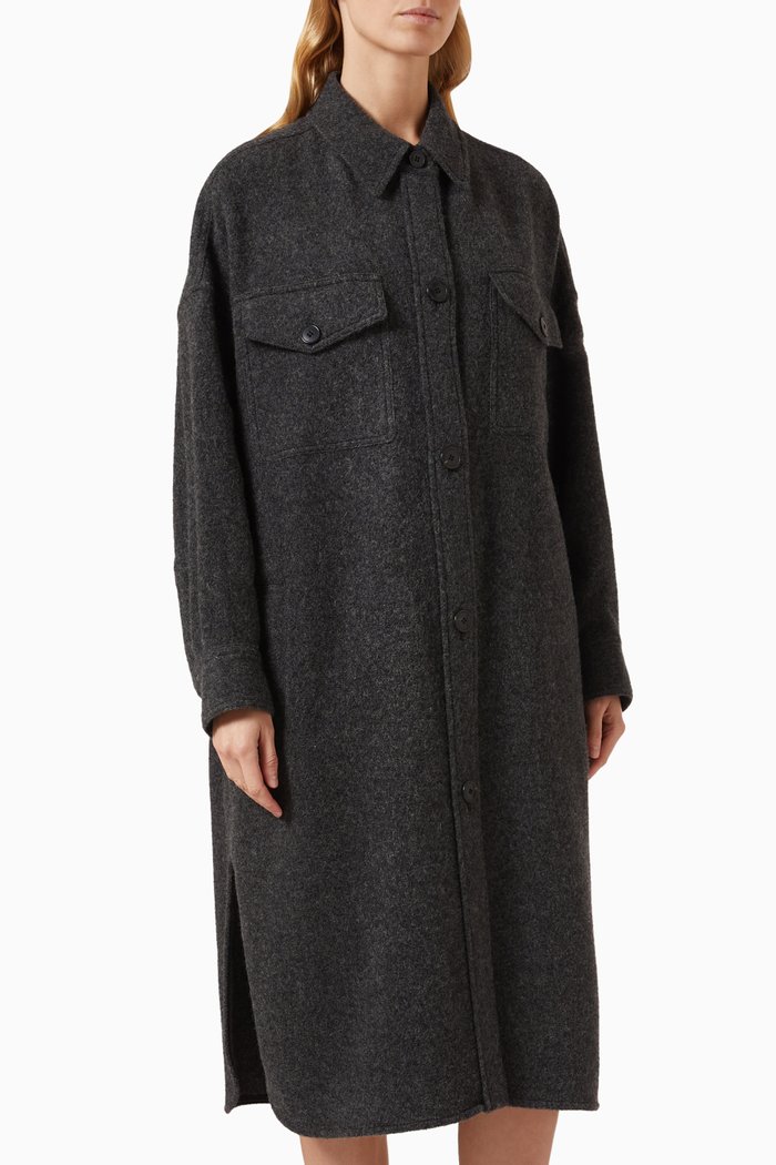 

Fonita Oversized Coat in Wool-blend, Grey