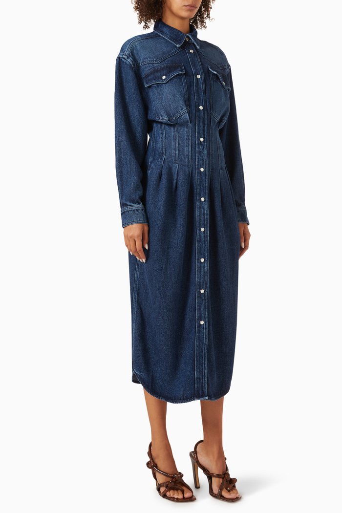 

Tomia Midi Dress in Denim, Blue