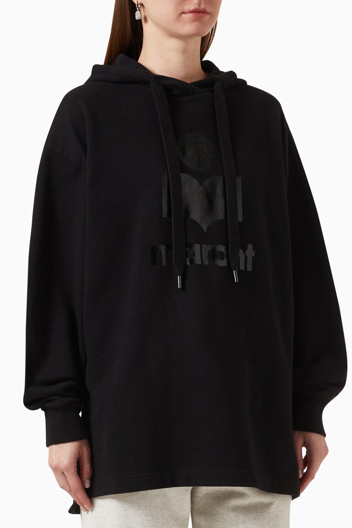 

Marly Logo Hoodie in Cotton, Black