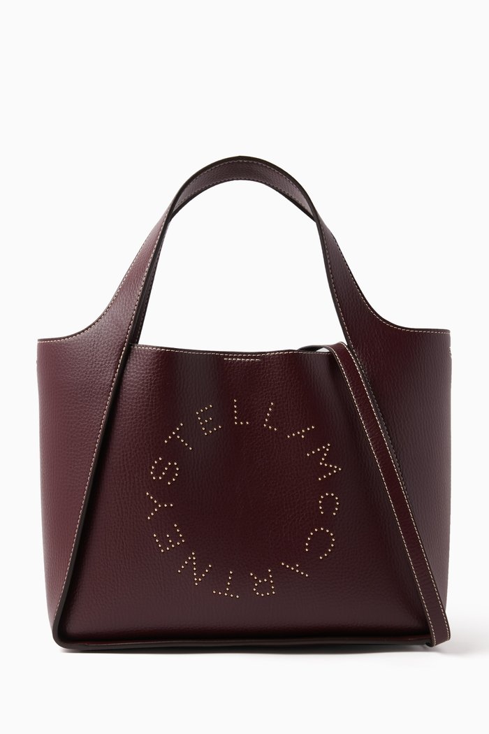 

Logo Crossbody Tote Bag in Faux-leather, Purple