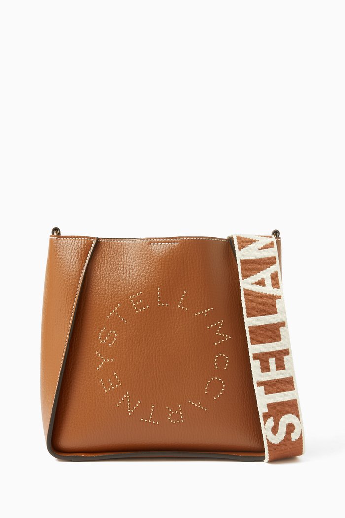 

Mini Stella Logo Shoulder Bag in Eco Alter Nappa, Brown
