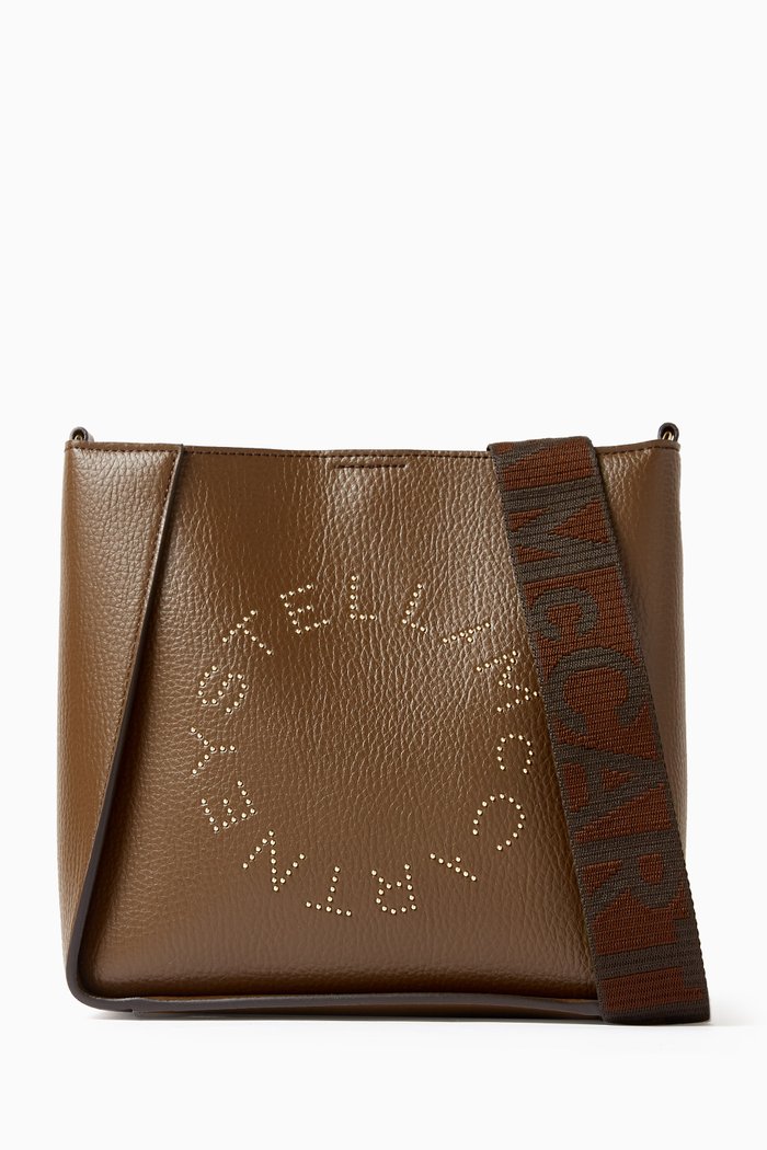 

Mini Stella Logo Shoulder Bag in Eco Alter Nappa, Brown