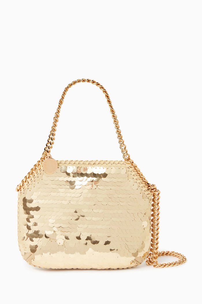 

Mini Falabella Tote Bag in Oversized Sequins, Gold