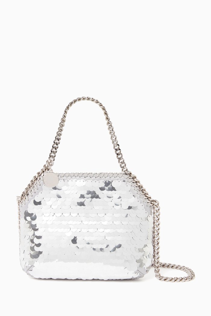 

Mini Falabella Tote Bag in Oversized Sequins, Silver