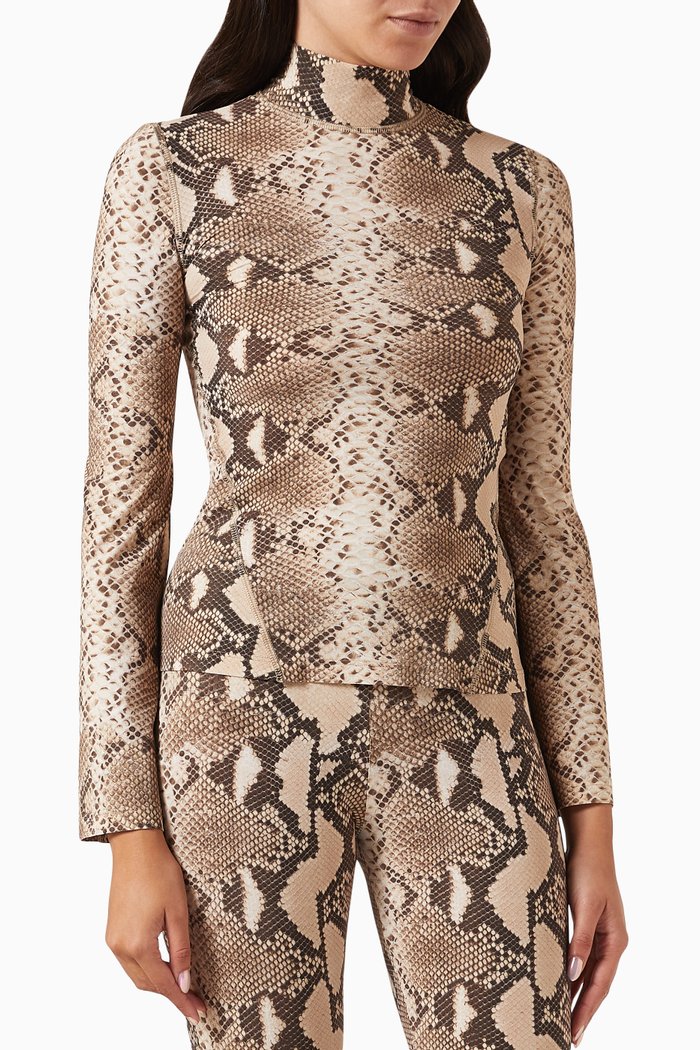 

Python-print Fluid Top in Stretch Recycled-nylon, Multicolour