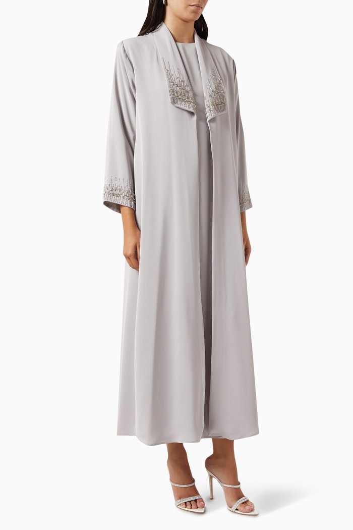 

Embellished Abaya, Grey
